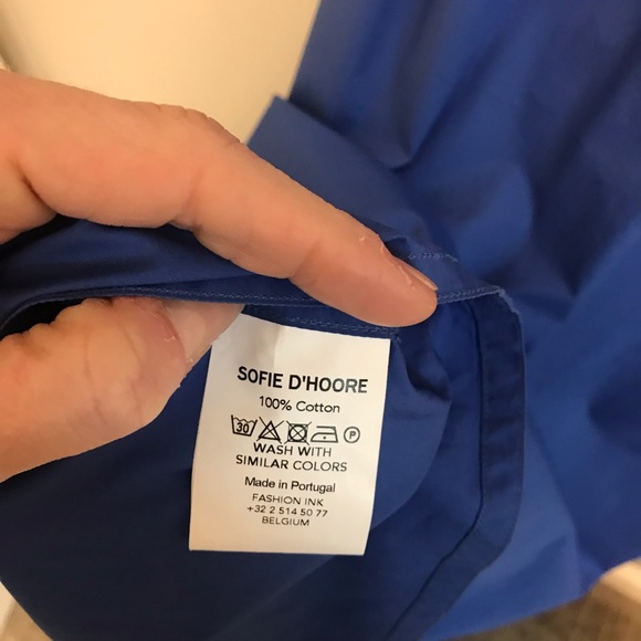 SOPHIE D’Hoore Blue cotton midi dress SZ M - Picture 5 of 5